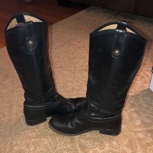 FRYE black leather riding boots, Sz 7